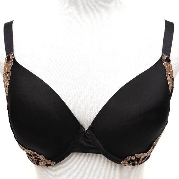 Wacoal Black Lace Opulence Contour Bra 853112 Size 32DD - Picture 2 of 10